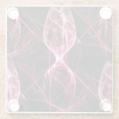 Girl Punk Rock Pink Energy Waves ガラスコースター (裏面)