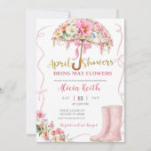 Girl Purple Shell Baby Shower Invitation 招待状 (正面)