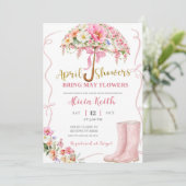 Girl Purple Shell Baby Shower Invitation 招待状 (スタンド正面)