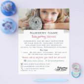 Girl & Rabbit, Babysitter, Daycare, Nursery Advert チラシ (シングル)