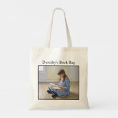 Girl Reading Book Lover Custom School or Library  トートバッグ (裏面)