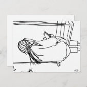 Girl Reading on a Swing ポストカード (正面/裏面)