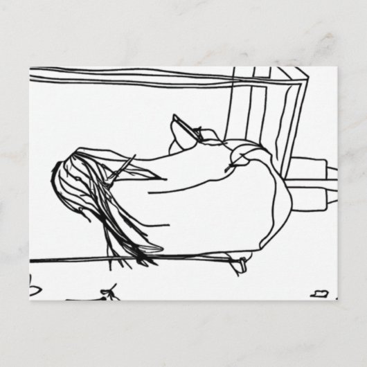 Girl Reading on a Swing ポストカード (正面)