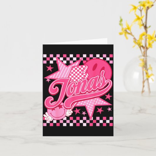 Girl Retro Jonas Groovy Flower First Name D 80's  カード (黄色い花)