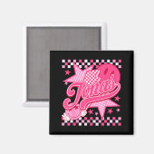 Girl Retro Jonas Groovy Flower First Name D 80's  マグネット (正面/裏面)