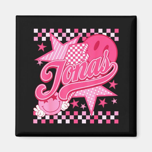 Girl Retro Jonas Groovy Flower First Name D 80's  マグネット (正面)