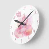 Girl Rule Palace on the Pink Cloudカスタマイズ ラウンド壁時計 (傾斜)