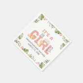 Girl Safari Animal Baby Shower  スタンダードカクテルナプキン (角)