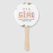 Girl Safari Animal Baby Shower ハンドファン (正面)