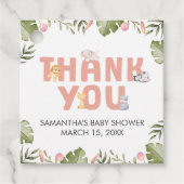 Girl Safari Animal Baby Shower  フェイバータグ (正面)