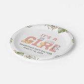 Girl Safari Animal Baby Shower  ペーパープレート (アングル)