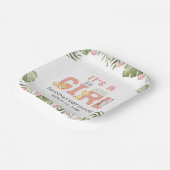 Girl Safari Animal Baby Shower  ペーパープレート (傾斜あり)