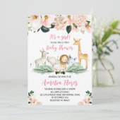 Girl Safari Baby Shower 招待状 (スタンド正面)