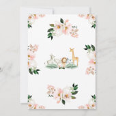 Girl Safari Baby Shower 招待状 (裏面)