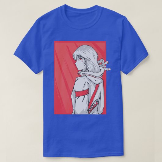 Girl Samurai Anime Japanese manga Kawaii otaku Pre Tシャツ (デザイン正面)