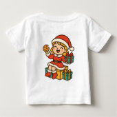 Girl Santa with Cookies and Gifts ベビーTシャツ (裏面)