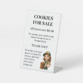 Girl Scout Booth Cookies for Sale 台座サイン (正面)