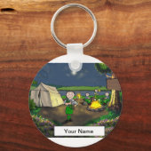 Girl Scout Cartoon (PrintedPerfection.com) キーホルダー (正面)