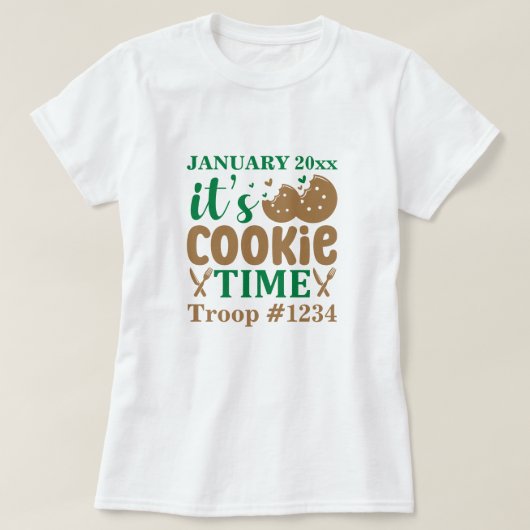 Girl Scout It's Cookie Time Custom Tシャツ (デザイン正面)