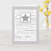 Girl Scout Silver Award星付き祝賀 カード (黄色い花)