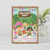 Girl Scouts Camping Birthday Party 招待状 (スタンド正面)