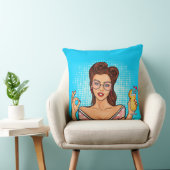 Girl showing Sign OK装飾用クッション クッション (椅子)