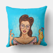 Girl showing Sign OK装飾用クッション クッション (裏面)