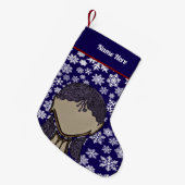 Girl Silhouette Xmas stocking. スモールクリスマスストッキング (正面 (吊り時))