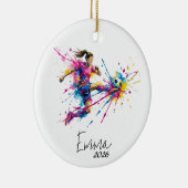 girl soccer ornament, soccer ornament セラミックオーナメント (右)