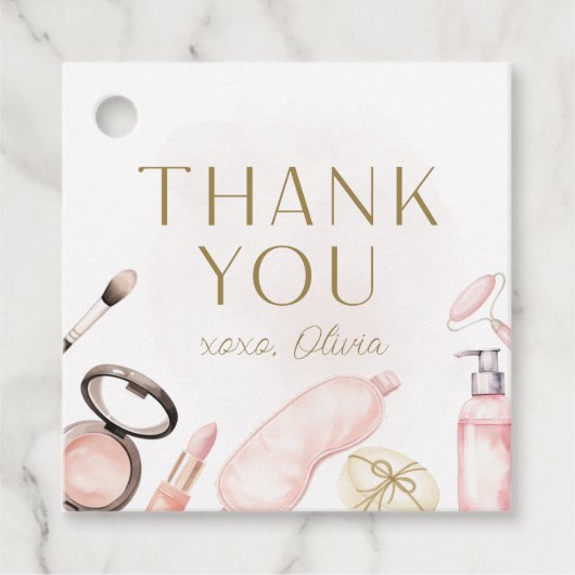 Girl Spa Party Thank You Tag フェイバータグ (正面)