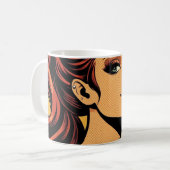 Girl Stoner | Comic book pop art | Smoking lovers コーヒーマグカップ (正面左)