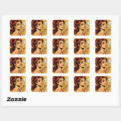 Girl Stoner | Comic book pop art | Smoking lovers スクエアシール (シート)