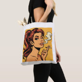 Girl Stoner | Comic book pop art | Smoking lovers トートバッグ (クローズアップ)