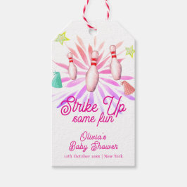 Girl Strike Up Bowling Sport Party Baby Shower ギフトタグ