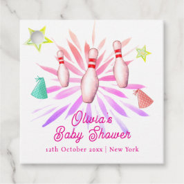 Girl Strike Up Bowling Sport Party Baby Shower フェイバータグ