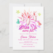 Girl Strike Up Some Fun Bowling Sport Baby Shower 招待状 (正面)