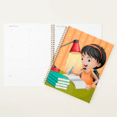 Girl Studying at Desk Doing Homework プランナー手帳
