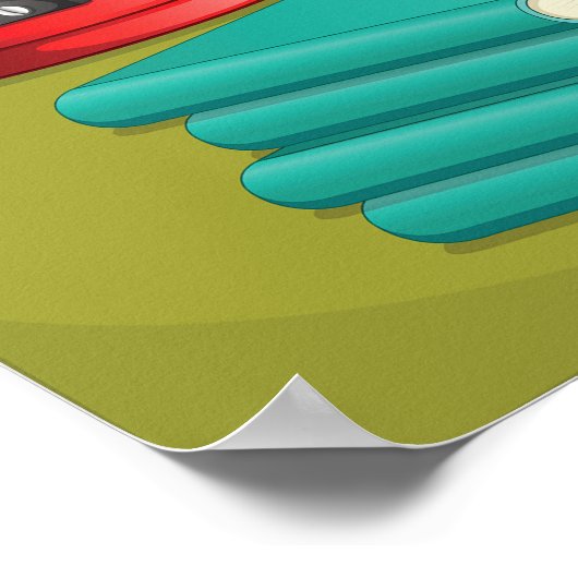 Girl Studying at Desk Doing Homework ポスター (角)