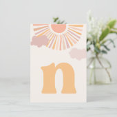 Girl Sun ONE High Chair Banner - Letter "N" 招待状 (スタンド正面)