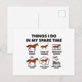 Girl Things I Do In My Spare Time Funny Horse ポストカード (正面/裏面)