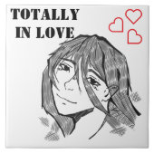 Girl totally in love lineart  タイル (正面)
