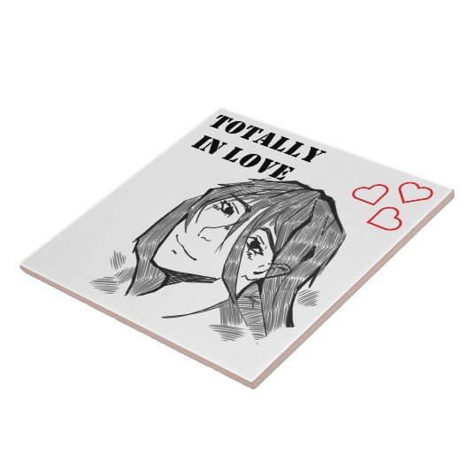 Girl totally in love lineart  タイル (側面)