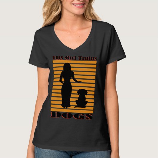 Girl Trains Dogs Cute Puppy Ironic Dog Teacher Sch Tシャツ (正面)