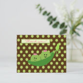 Girl Twins Peas in a Pod Baby Shower ポストカード (スタンド正面)