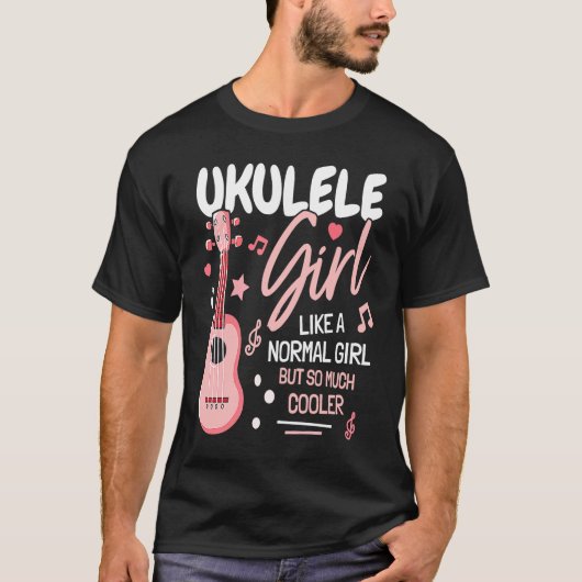 Girl Ukulele Player I Women Ukulele I Daughter Uku Tシャツ (正面)