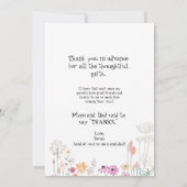 Girl Ultrasound Photo Thank YouベビーPoint of View サンキューカード (裏面)