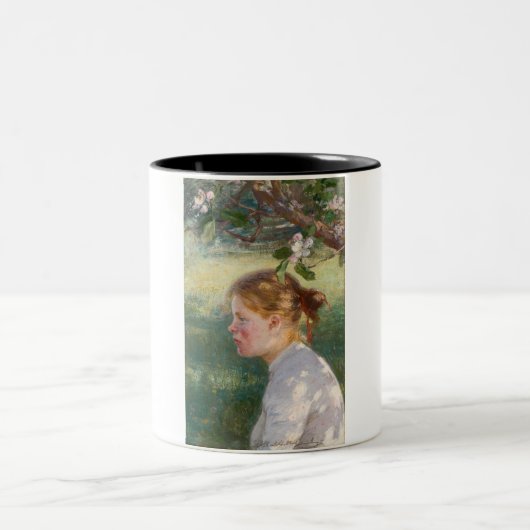 Girl Under the Apple Tree (by Danielson-Gambogi) ツートーンマグカップ (中央)