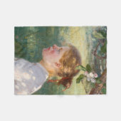 Girl Under the Apple Tree (by Danielson-Gambogi) フリースブランケット (正面(横))