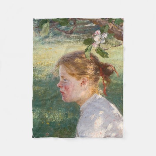 Girl Under the Apple Tree (by Danielson-Gambogi) フリースブランケット (正面)