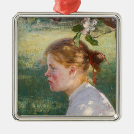 Girl Under the Apple Tree (by Danielson-Gambogi) メタルオーナメント